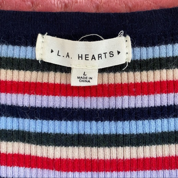LA Hearts Striped Sweater - Picture 3 of 9